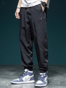 Quick Dry Casual Pants for Men Loose Large Size Workwear Summer Trendy Brand Windproof Silk Sports Pants Loose Fit Youthful Popular