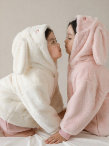 YOEHYAUL | Warm Winter Hooded Rabbit Ears Coat Fleece Lined & Thick