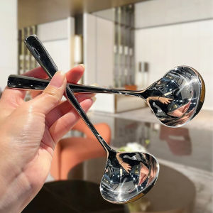 Vacaka 1pc Stainless Steel Soup Spoon Big Head Spoon Kitchen Cooking Tool