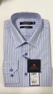 Sơ Mi Sọc Dọc Tay Dài Màu Xanh Dương - Navy Form Tailor Fit Chống Nhăn Lai Bầu - Áo Nam Khatoco