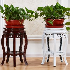 Antique Style Plastic Wood Floor Stand Flower Rack Multi-level