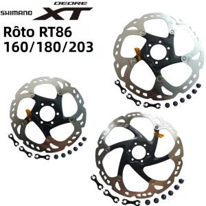 Phanh Đĩa Xe Đạp Leo Núi Shimano Deore XT SLX MTB 6 Lỗ Công Nghệ Ice Point 160MM 180MM 203MM Má Phanh Thủy Lực