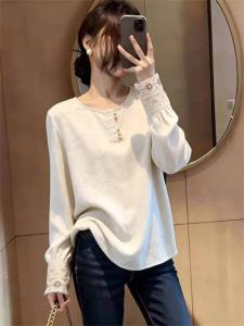 YINGKETUO | Stylish Lazy Style Spring 2026 New Design Slimming Long Sleeve Shirt