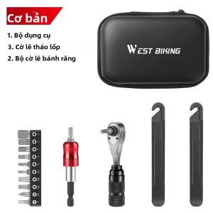 West Biking | Bộ Dụng Cụ Sửa Xe Đạp Đa Năng WEST BIKING Bộ Cờ Lê Ratchet Di Động Kèm Dụng Cụ Tháo Lốp Và Bơm Mini - Phụ Kiện Bảo Dưỡng Xe Đạp