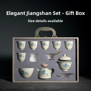 SIFANGTING | Luxury Ceramic Tea Set with Teapot Gaiwan and Teacups