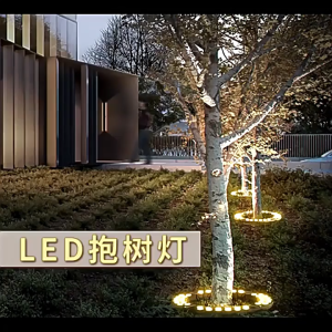 Single Outdoor circular tree lighting for outdoor courtyards combinable warm-colored tree lights