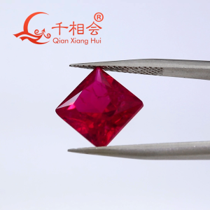 Square Lab Grown Ruby Agl Certified Pigeon Blood Red Princess Cut Synthetic Corundum Loose Gemstones with Visible Impurities Charms Accessories for DIY