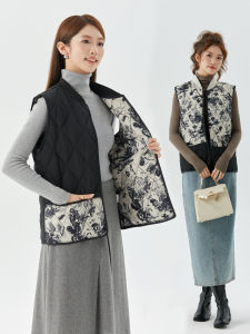 Warmth Lightweight 2025 down Cotton Vest Womens Autumn Winter Inner Wear Chinese Style Filling Polyester Fiber Short Length Single Button