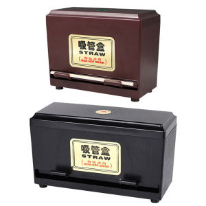 Pressing Type 2 Fold Supply Straw Dispenser Holder Box Straw Container Storage Box For Restaurant