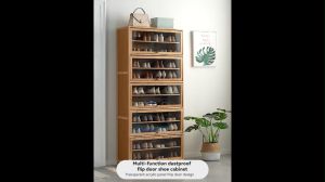 Shoe Rack Solid Wood Shoe Cabinet with Door Multi-layer Large Capacity Layered Dustproof Shoe Cabinet Shoe Shelf