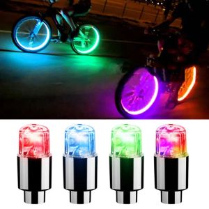 2/4pcs Tire Valves Cap LED Lights Universal Car Motorcycle Bicycle Tyre Hub Motion Sensor Glowing Bulbs Cycling Lamp Accessories