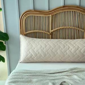 1pc Long Couple Pillow Case Soft Pillowcase Quilted Grid Geometric for A Side Solid Body Pillow Cover 50*150cm No Filling