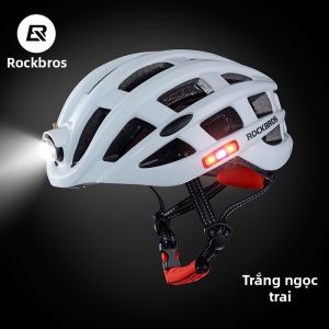 RockBros | Mũ Bảo Hiểm Đạp Xe Có Đèn Sạc Điện và Mạng Chống Côn Trùng Phát Sáng