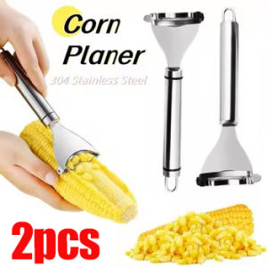 [Varitystore] 1/2 cái Vỏ dụng cụ LỘT BẮP tay cầm thoải mái Bào Ngô bằng thép không gỉ tách riêng & thưởng thức ngô tươi với dễ dàng