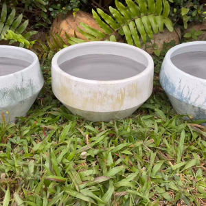 Flowerpotกระถางดินเผาทรงก้นเหลี่ยม สีวินเทจสไตล์ ขนาด 31 x 18 cm