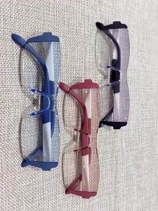 Reading Glasses Far and Near Dual Use Anti-Blue Light Anti-Fatigue Glasses HD Resin Lenses Adjustable Temples with Magnet