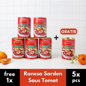 (Buy 5 Get 1 sarden *Besar*) RANESA Sarden saus tomat makanan kaleng - makanan kemasan kaleng - sarden kaleng - seafood kaleng - ikan sarden kaleng - food instan - enak dan murah sekali