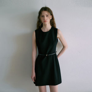 PIAOYA | Sleeveless Waist-cinching A-line Dress Slim Fit Summer