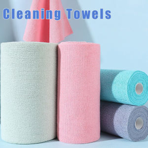 Cleaning Towels Reusable Cleaning Wipe Household Kitchen Cloth Wet Dry Dish Towels Convenient Microfiber Towel Rolls Dish Rags