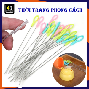 Cọ Rửa Ống Hút Cho Bé 20cm Bằng Thép Không Gỉ Uốn Công Tiện Lợi - Que Rửa Vệ Sinh Ống Hút Cán Nhựa Cọ Rửa Ly Tiện Dụng Dụng Cụ Vệ Sinh Ống Hút Inox