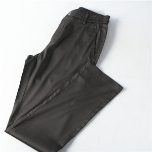 Silk Modal Mens Casual Pants Summer Thin Pure Color Leisure Long Trousers Business Gentleman Style mid Waist Straight Tube
