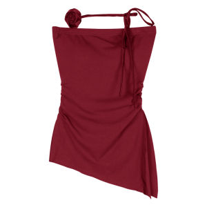 Áo Ba Lỗ Không Tay Màu Tím Ngọt Ngào Cay Nồng Mùa Hè Cho Nữ Có Đệm Ngực Ôm Vừa Vặn Không Đều Bên Trong Áo Khoác Ngoài