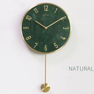Minimalist Nordic Series Swing Wall Clock Marble Art Hot Sale Home Living Room Clock Simple Retro Creative INS Wall Decoration