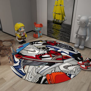 round Carpet Non-Slip Mat for Home Office Computer Chair Desk Study Bedroom Gaming Chair under Table Pad Living Room Decor