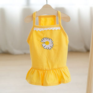 Dog Slip Dress Spring and Summer Pet Cute Little Daisy Princess Dress Teddy Bichon Cat Thin Clothes Dress