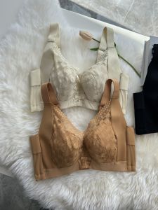 Adjustable Memory Soft Steel Ring Lace Full Cup Thin Underwear Anti-Sagging Large Chest Appears Small Cover Bra