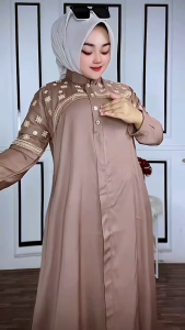 Inayah Dress BUSUI Rayon Twill Bordir Dress Wanita Terbaru 2025 Kekinian Gamis Viral Dress Kondangan