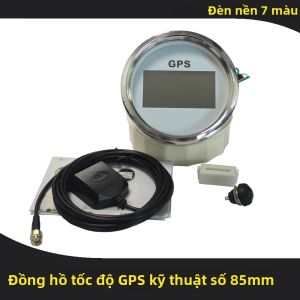 Đồng Hồ Tốc Độ GPS Kỹ Thuật Số Đa Năng 85mm Với Đồng Hồ Đo Quãng Đường Có Thể Điều Chỉnh 0-999.9 Đèn Nền 7 Màu 12V 24V Bao Gồm Ăng-ten GPS