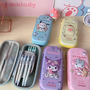 SANRlO Pencil Case Eva Kotak Tempat Pensil Banyak Sekat Lucu