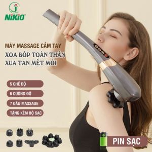 Máy massage cầm tay 7 đầu pin sạc Nikio NK-177 - 5 chế độ và 6 tốc độ