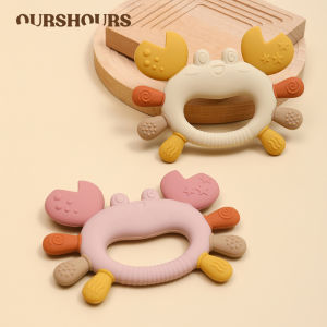 Cute Crab-Shaped Baby Silicone Teething Toys Newborn Gifts Easy to Grip Infants Chewing Toy Teether BPA Free Babies Accessories