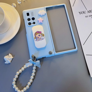 Cute Girl Pull out Stand Compatible with Huawei Mate X2 Phone Case Cartoon Mate X5 Collectible Edition Foldable Screen X3 Creative Womens Style Sensation Shell X2 Protective Cover