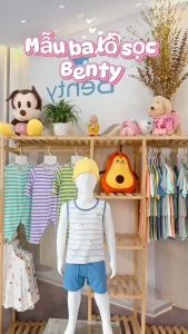 Bộ ba lỗ sọc BENTY chất vải mềm mịn thấm hút mồ hôi quần áo trẻ em mùa hè cho bé trai bé gái