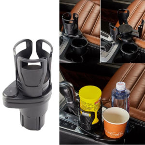 Multifunctional Car Cup Holder Carbon Fiber 360 Swivel Adjustable Car Food Tray Cup Holder