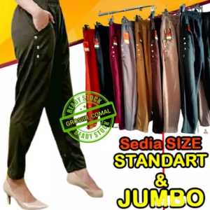 [ COD ] CELANA PANJANG WANITA MURAH | CELANA HARIAN KOLOR WANITA PANJANG CELANA WANITA AYU TING TING | Celana panjang jumbo wanita kaos polos kancing