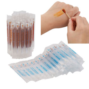 50/100pcs Disposable Iodine Cotton Swab Outdoor Medical Alcohol Emergency First Aid Stick Wrapped Travel Outdoor Bruise Care