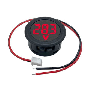 Aideepen | LED Digital Voltmeter DC 4-100V Embedded Type 2-wire Voltage Meter Round DC Voltage Meter Red/Green/Blue Color