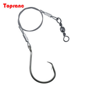 5Pcs/Box Saltwater Shark Circle Hooks Rig Leaders Wire Stainless Steel Circle Hooks Rig Leader for Shark Fishing