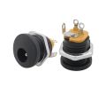 5.5X2.1Mm DC Power Socket Plug Jack DC Konektor Bulat Lubang Sekrup Mur Antarmuka Panel Mounting DC022 5.5-2.1 soket DC Socket Dc. 