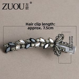 ZUOOU | Stylish Decorative Hair Clips Bow Crystal Duckbill