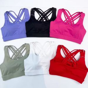 Áo bra nữ đan dây tập gym yoga pickleball kèm mút thun poly 4 chiều BINSPORTS A311