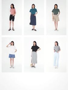 GIORDANO Women T-Shirts 100% Cotton Mockneck Simple Basic Tee Summer Short Sleeve Multi-Color Loose Casual Relaxed Tee 05322396