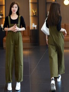 กางเกงยีนส์ทรงหลวมสไตล์เกาหลีสำหรับผู้หญิง กางเกงขายาวทรงหลวมสบาย ๆ ฤดูใบไม้ผลิ 2025 กางเกงขายาวทรงหลวมสำหรับผู้หญิง