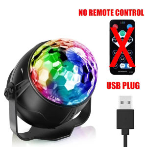 Sound Activated LED Stage Disco Light Rotating DJ Ball With Remote Control Color Party Atmosphere Lamp for Home KTV Bar Xmas