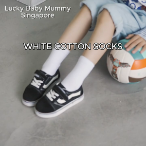 White Cotton School Socks/ Breathable Cotton Socks/ Kids Socks/ From 5 Years old to Adult Size