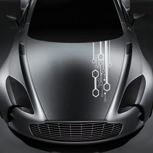 Car Hood Sticker Hexagon Stripes Decal Film Decor Tunning Accessories For VW Volkswagen Tesla Skoda Volvo Suzuki BMW Seat Subaru